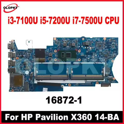 16872-1 for HP Pavilion X360 14-BA Laptop Motherboard with i3-7100U i5-7200U i7-7500U CPU 923689-601