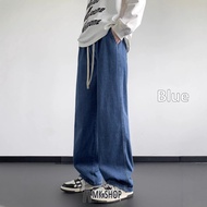 Buggy Jeans Men Jeans Men Casual Loose Drawstring Straight Cut Jeans [111]