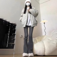 [ใหม่] กางเกงยีนส์คนท้องขากระดิ่ง MACHIKO ผ้ายืด กางเกงยีนส์แฟชั่นแม่ท้อง มีสายปรับระดับ สาวอวบ (L51