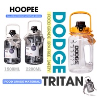 [ Tritan ] 1500ml 2200ml Dodge Water Drinking Bottle Kid Sport Plastic Cute Bottle 1.2L Botol Air Bu