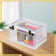 [Perfk] Lock Box Utility Tablet Password Box Cosmetic Storage Box Lockable Storage Bin for Cabinet Home Office Garage