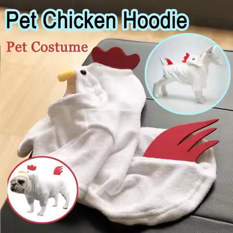 Creative Chicken Shaped Pet Clothes Funny Pet Costume Puppy Halloween Chicken Coat Polyester Dog Cos