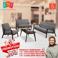 Scandanavian 1+2+3 Seater Solid Wood Sofa Seater Fabric Cushion Sofa / Lounge Chair / Hall Sofa / Ha
