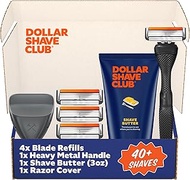 Dollar Shave Club | The Member Exclusive Shave Set | 4 Swift Rinse Refill Cartridges, 1 Handle (Blac
