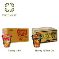 [Box Of 24 Cups] - ACECOOK - Spicy Kay Noodles 2 Flavors: KayCay Beef And Kaykay Kimchi Spicy Kay (Spicy Kay Kay) (64-66g