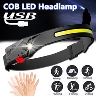 COB頭燈USB充電揮手感應LED強光夜跑步頭燈COB headlight USB charging wave induction LED strong light night running hea