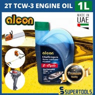 Alcon 1 Litre Outboard Marine Lubricants 2-Stroke 2T TCW-3 Engine Oil 1L (Made In UAE) For Chainsaw Brush Cutter