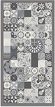 Panorama Vynil Rug Hydraulic Tiles Grey Colour - 40 x 80 cm - Washable Non-Slip Kitchen Rug