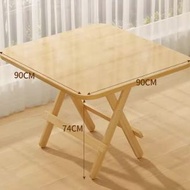 全城熱賣 - 摺檯,餐檯,書檯,（實木餐桌）折疊桌家用(方形桌)【原木色】【90x90x74cm高】#E066001017