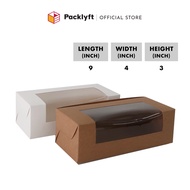 Packlyft Cake Box with L-Shape Window 9"x4"x3"