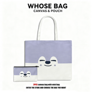 /SKZ/SKZOO Cute Cartoon SKZOO Bag Set - Canvas Tote Bag & Coin Purse, Idol Autograph Bag For Fan Mee