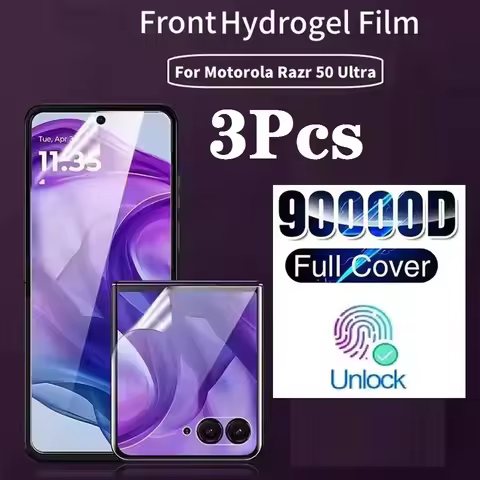 3Pcs HD Hydrogel Film For Motorola Razr 40 50 60 Ultra Moto Razr40 Soft Screen Protector
