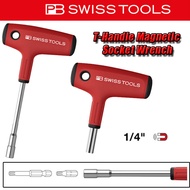 PB SWISS 1254.10-30M/100M T-Shade Magnetic Slot Key Handle For Bits C6/E6.3 Long Pole 1/4 "