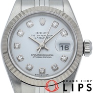 勞力士 Datejust 女士腕錶 10P 鑲鑽 Datejust 女士腕錶 79174G(F) K18WG/SS 女士腕錶 白色拋光 2004 年 極佳成色 [二手]