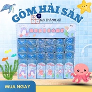 [694] Lot of 36 Pencil Erasers 694 Cute Seafood Shape Sticks, fragrant, thick, super clean eraser
