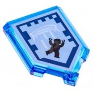 Lego 22385pb124 Tile Modified 2 x 3 Pentagonal with Nexo Power Shield