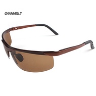 channelly Men's Cool Fashion Police Metal Frame Polarized Sunglasses Driving Glasses
