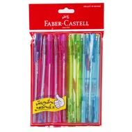 Faber Castell ปากกาลูกลื่นกึ่งเจล รุ่น RXP 0.5 มม. คละสี หมึกน้ำเงิน แพ๊ค 10