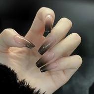 (With Box) Black Gradient Fake Nails Long False Nails 24 Pcs/box R906
