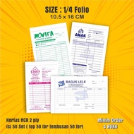 nota custom 2 ply satu warna