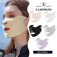X.z. Moonligh】ที่ห้อยหูหน้ากากกันแดดหน้ากากขี่มอไซด์มอเตอร์ไซค์แบบบางระบายอากาศได้ดีในฤดูร้อน