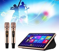 18.5" Karaoke System, Capacitive Touch Screen Karaoke Machine with 2 Wireless Microphone, AI Smart Voice Control the Song Function, Support multiple languages for Home