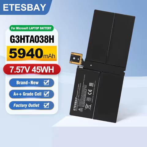 G3HTA038H DYNM02 Laptop Battery 7.57V 5940mAh for Microsoft Surface Pro 5 1796,Pro 6 1807 1809 12.3'