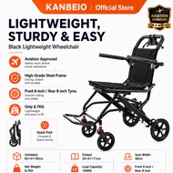 KANEBIO Lightweight Foldable Wheelchair Pushchair | Ultra Compact, Easy to Push | Portable for Elder