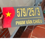 BẢNG SỐ NHÀ cờ ĐỎ Alcorest + Mica CAO CẤP thay đổi nội dung theo Yêu Cầu