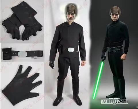 Luke Skywalker Cosplay Costume with shoe covers and one glove customized for Halloween Christmas