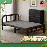 Metal Folding Bed Single/Super Single Bed Frame High Load-Bearing Bed Portable Save Space