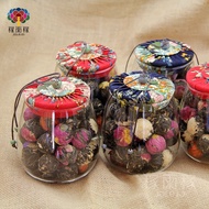 Yunnnan Dragon Ball Flower Tea Ancient Method Kneading Ancient Tree Pu'er Raw Tea+Natural Herbal Tea