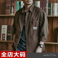 150kg 8XL Large Size Men's Clothing Fat Long-Sleeved Top Plus Shirt Men Retro American Style Spring 