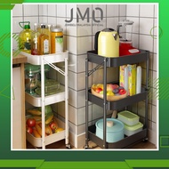 [JMO] Multifunction 3 Tier Trolley Storage Rack Foldable Trolley  Lockable Wheels Shelves Kitchen Rack
