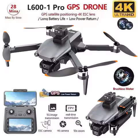 L600-1 Pro MAX GPS Drone 4K Professional HD Dual Camera With Screen 5G WIFI 360°Obstacle Avoidance B