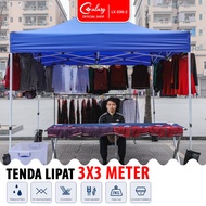 TENDA CALARY Folding Exhibition Tent (3x3m, 3x4.5m) White Pole Bazaar Tent Automatic Tent 030-2A