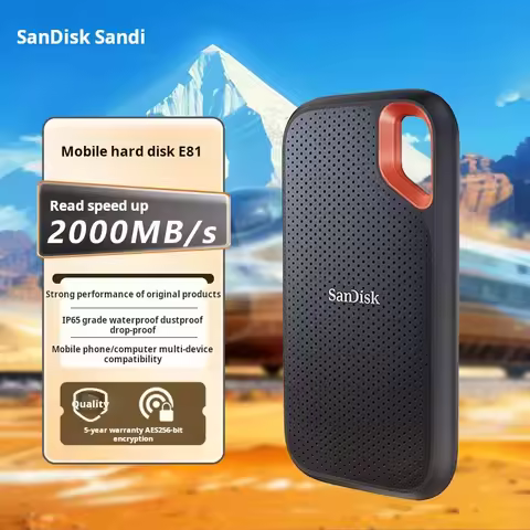 SanDisk 4TB NVMe Portable Solid State Drive (PSSD), E81 Extreme Pro Edition SSD, Read Speed 2000MB/s