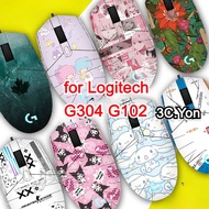 Mouse Skin for Logitech G304 G102 Gaming Mouse Matte Sticker Anti-slip Mouse Skates Side Stickers Tr
