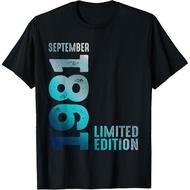 Men's cotton T-shirt September 1981 Year 1981 Birthday Limited Edition T-Shirt