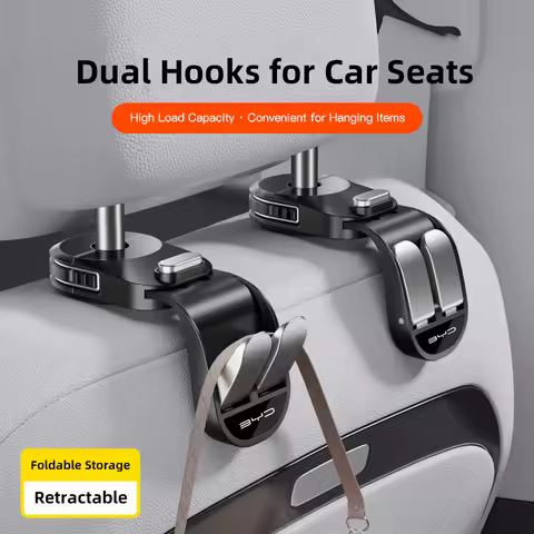 2Pcs Car Interior Portable Seat Back Hooks For BYD Tang U8 F3 E6 Atto3 Yuan Plus Song Max F0 G3 I3 E