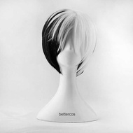 101 Dalmatians Cruella de Vil Cruella cos Wig Black White Oblique Bangs cosplay Fake Hair