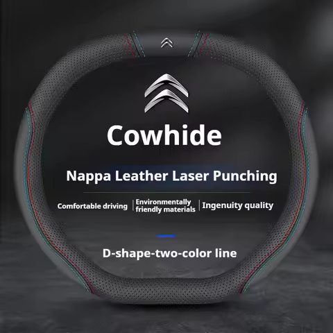 Leather Car Steering Wheel Cover for Citroen C4X C5X C3 C5 Aircross e-Berlingo C4 Cactus C4 Picasso 