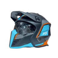 Helmet JPX MX 726-R Motif MX 01 Black Matt Blue Orange Half Face Full Face ORIGINAL