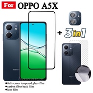 3 IN 1 OPPO A5X ฟิล์มกระจกนิรภัยสําหรับ OPPO A5 Pro A3 Pro A3X คลุมทั้งหมดป้องกันหน้าจอกระจก + ฟิล์ม