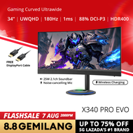 PRISM+ X340 PRO EVO | 34" 180Hz Curved Ultrawide 21:9 UWQHD [3440 x 1440] 120% sRGB Gaming Monitor