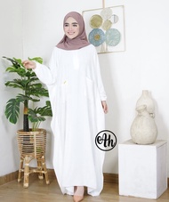 Abaya Kaftan Turkey/ Gamis Abaya Umroh/ Kaftan Polos Crinkle Airflow/ Abaya Lengan Batwing/ Gamis Ab