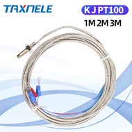M6 Screw Probe K Type J Type PT100 Type Thermocouple 1m 2m 3m Industrial Temperature Sensor 0-400c