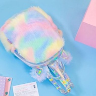 (STOCK CLEARANCE) Unicorn fluffy furry holographic hologram bagpack