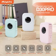 MESIN [FREE APP] Thermal Label Printer Portable Bluetooth Wireless Label Maker Machine D30 Pro Mini 