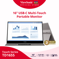 ViewSonic Monitor  TD1655 Touch Portable   / 15.6" /  IPS  / 60 Hz / 6.5 ms (Portable monitor) (จอสำ